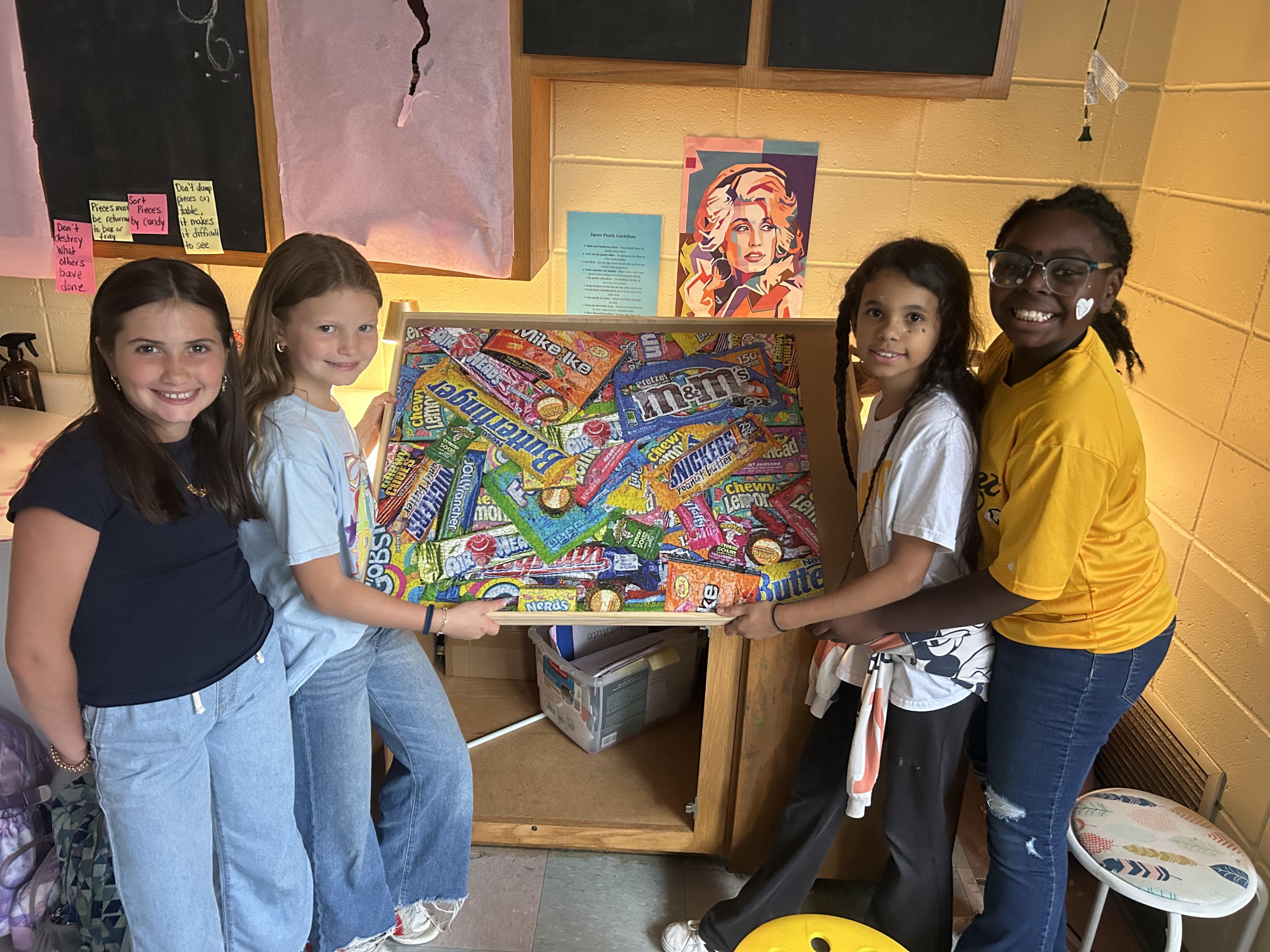 health class finishes puzzle