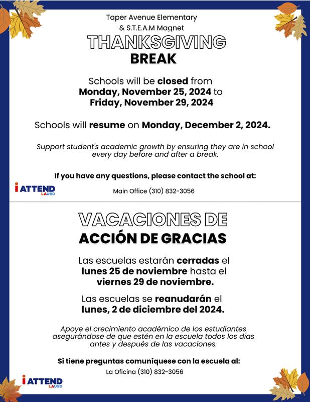 Thanksgiving Break Flyer