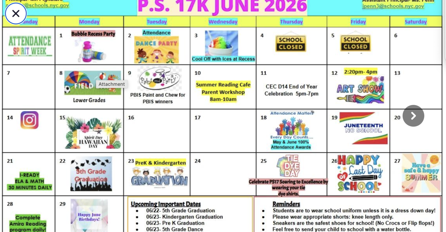 June Calendar