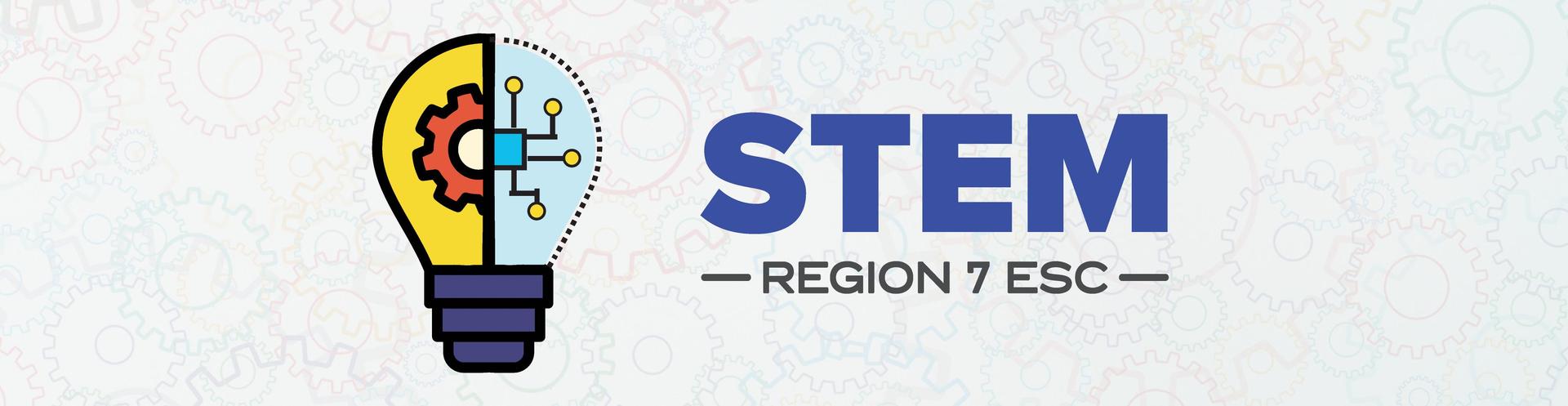 STEM Region 7 ESC logo with a half-gear, half-circuit light bulb.