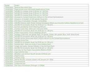 Picture of Back of the December Calendar