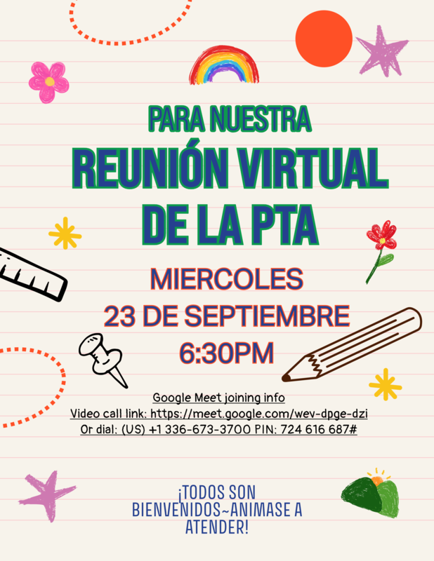 pta meeting flyer in spanish