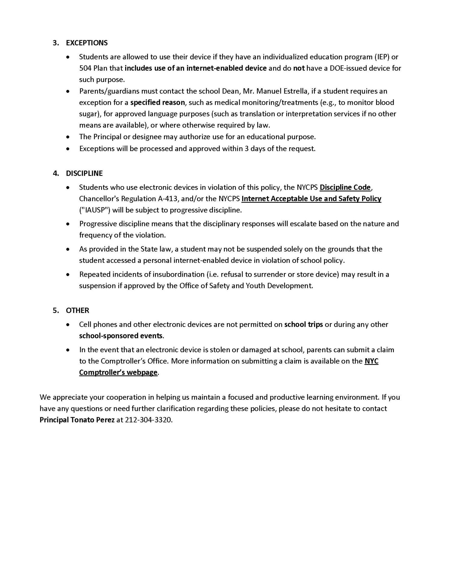 cell phone policy 2