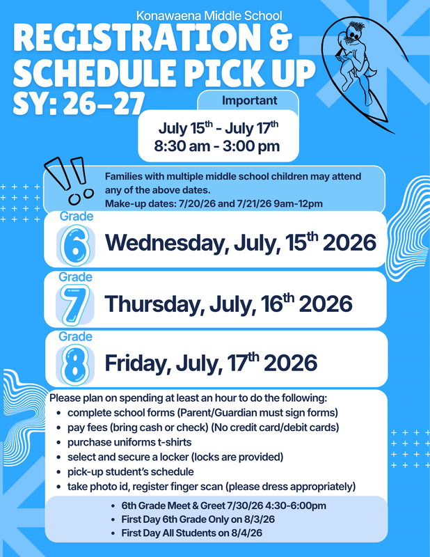 Registration flyer with dates