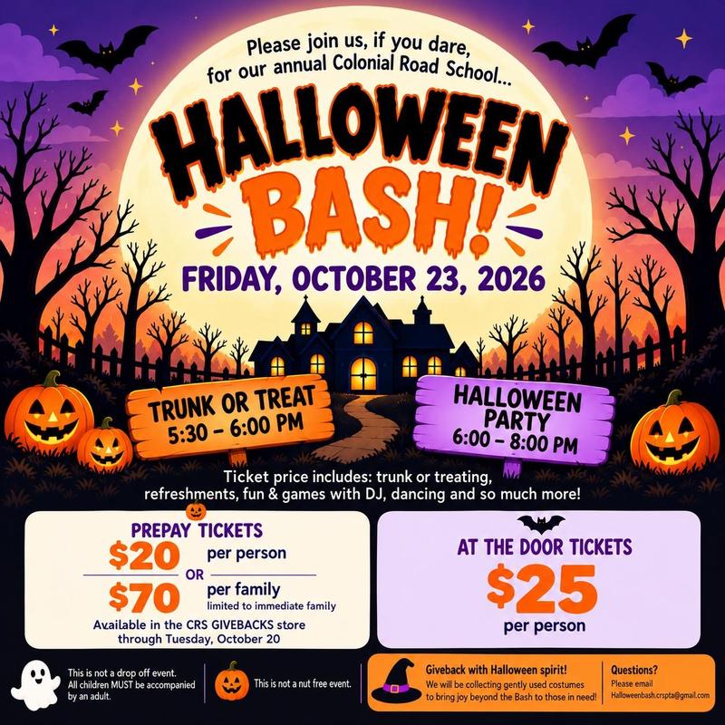 Halloween Bash, Friday, October 23rd