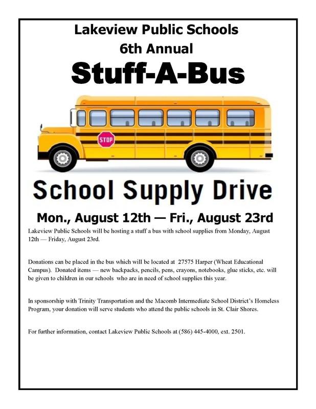 Stuff-a-Bus with School Supplies Flyer