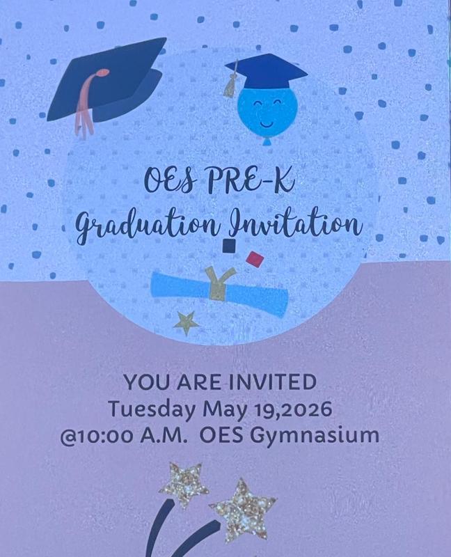 PRE-K Graduation Invitation Tuesday May 19, 2026 Thumbnail Image