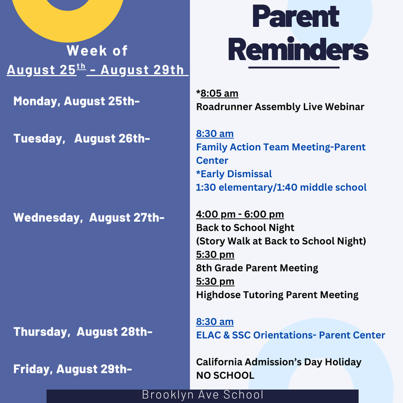 Parent Reminders