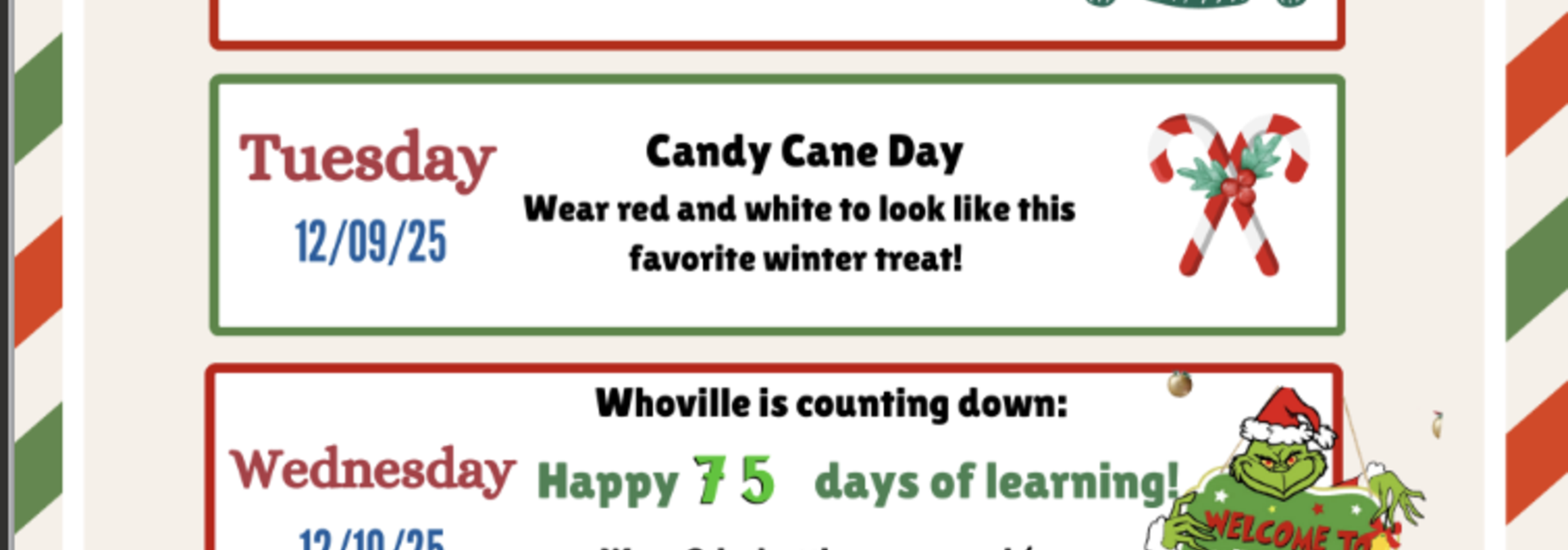 Holiday Spirit Week 12/8-12/12