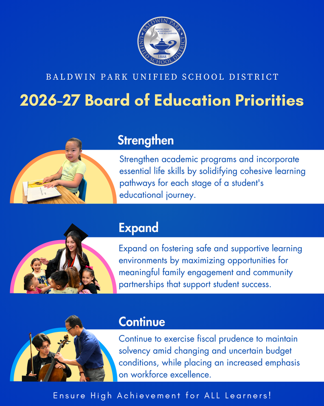 BPUSD Board of Education Priorities for 2026-2027