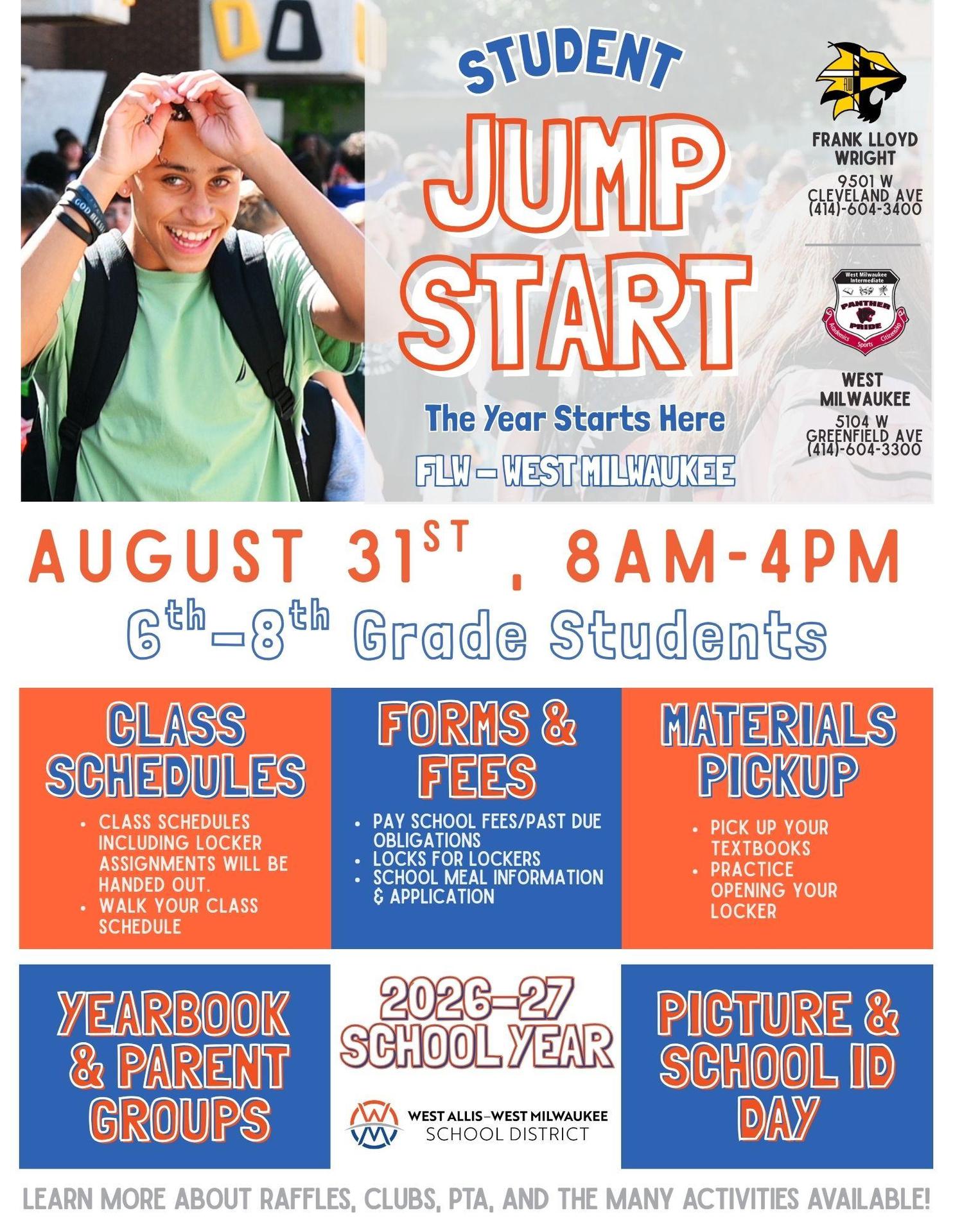 Intermediate school jump start flyer for 26-27 school year