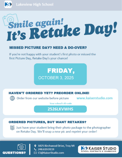 flyer with information for picture retake day