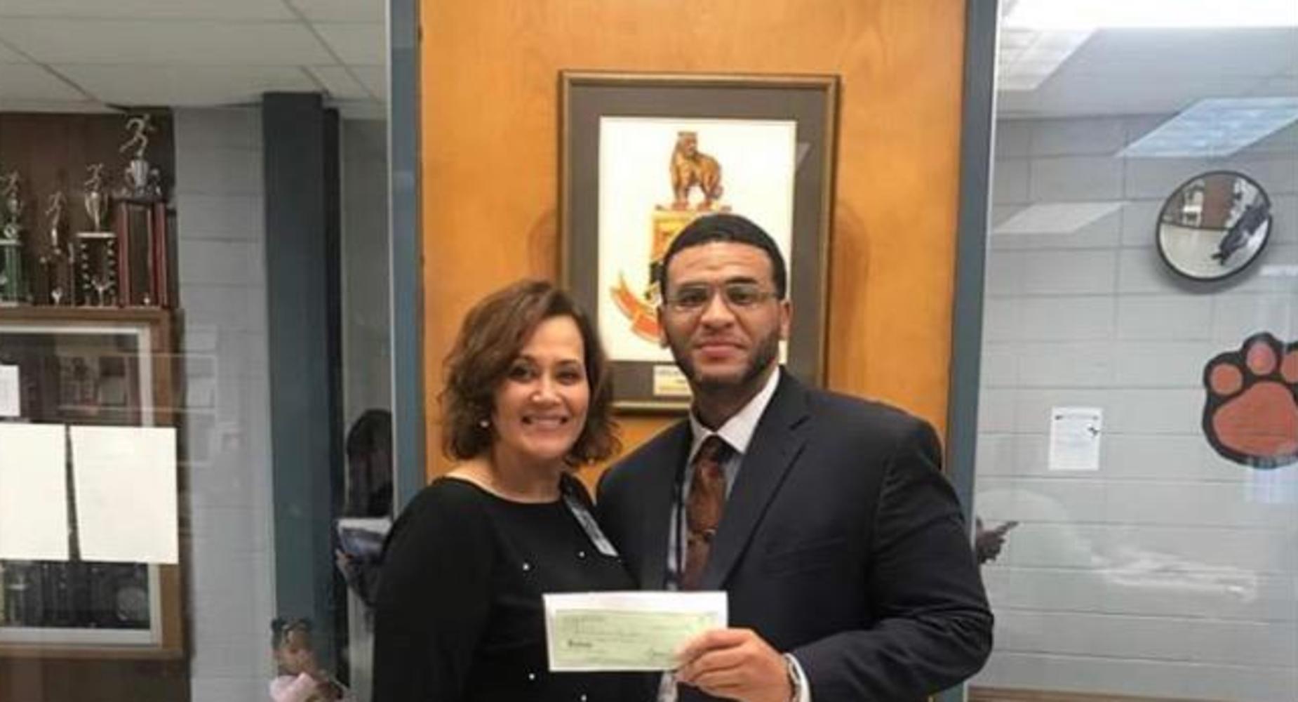 Check donation to school