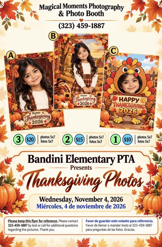PTA Thanksgiving Photo Flier