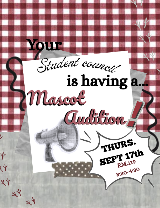 Official Student Mascot Auditions flyer