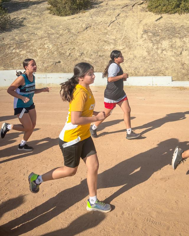 Students running on track