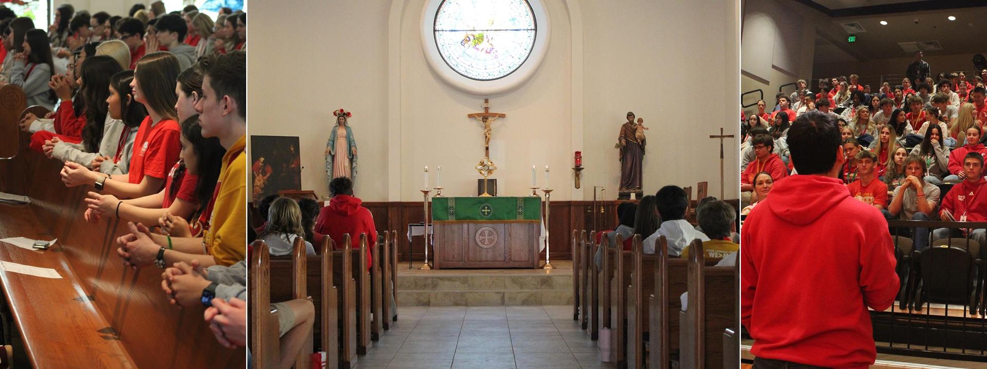 Students at Mass
