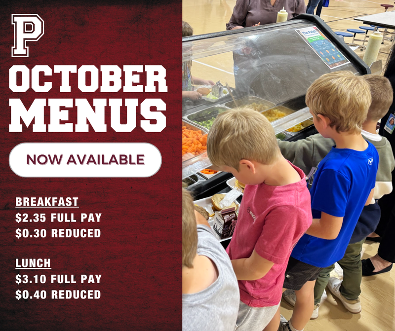 October Menus Now Available