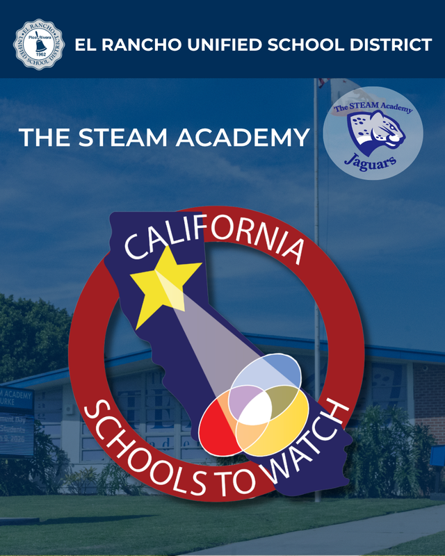 STEAM Academy California Schools to Watch recognition graphic.