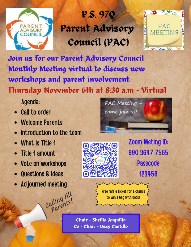 brown background with date and time for pac meeting