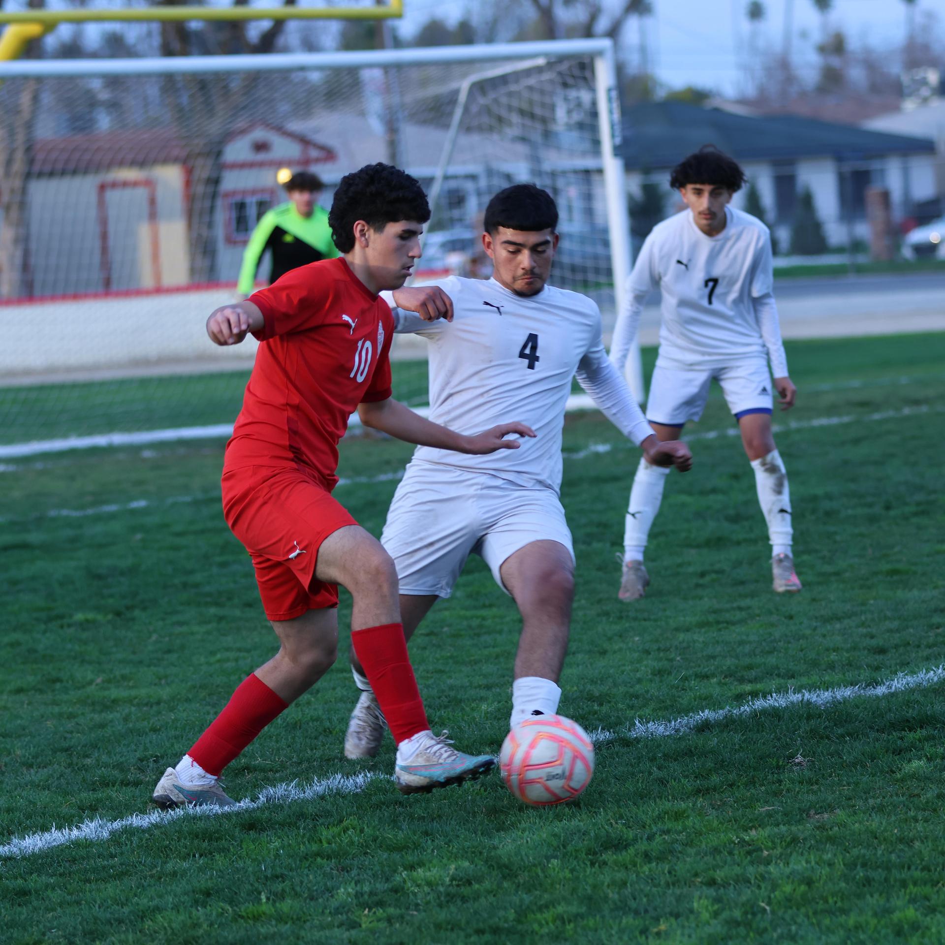 junior varsity boys playing soccer against washington union