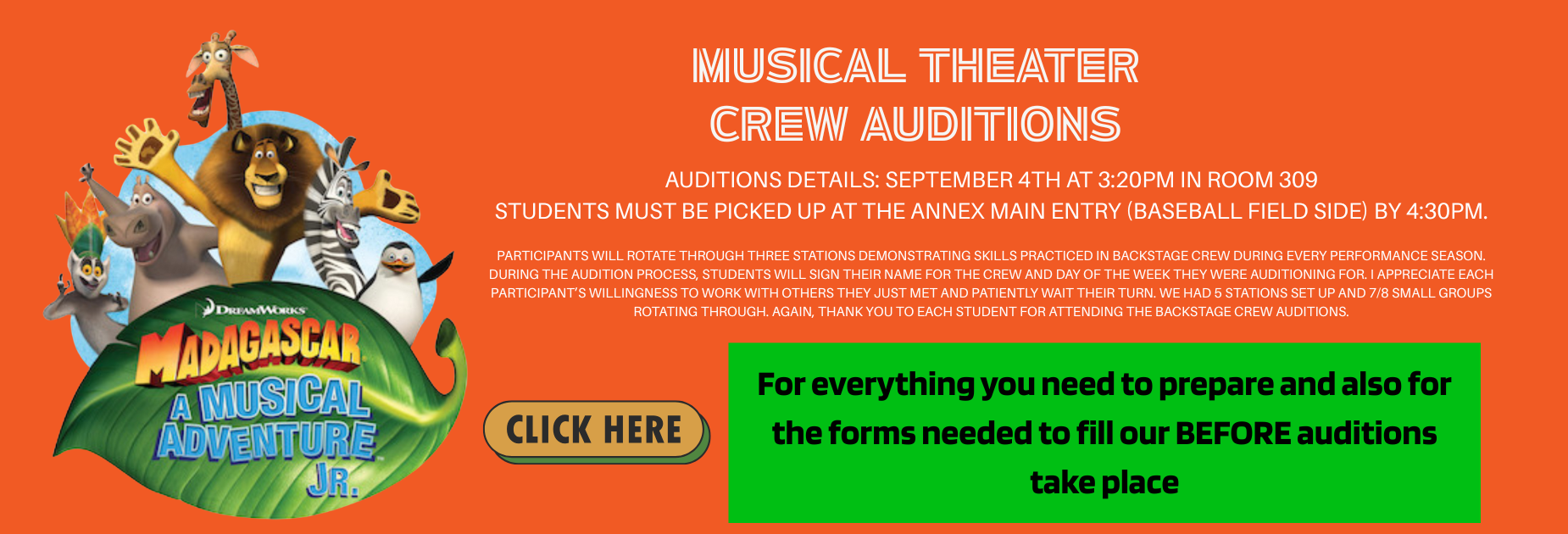 Theater Crew Auditions