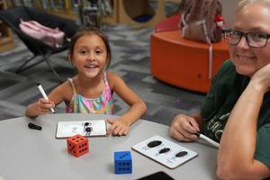 student and mom color dots to match dice
