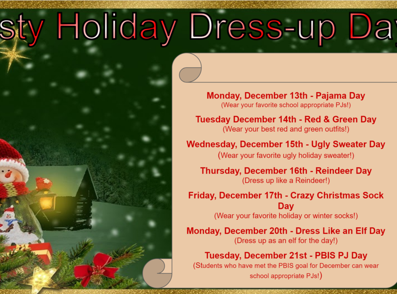 Holiday Dress up Days