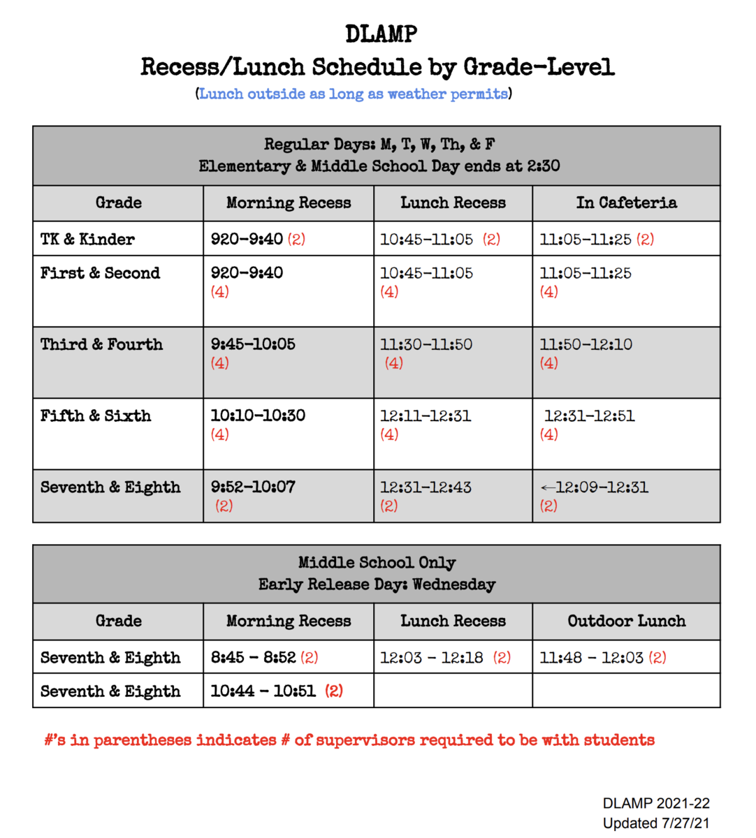 Daily Schedule - About Us - Dual Language Academy of the Monterey Peninsula