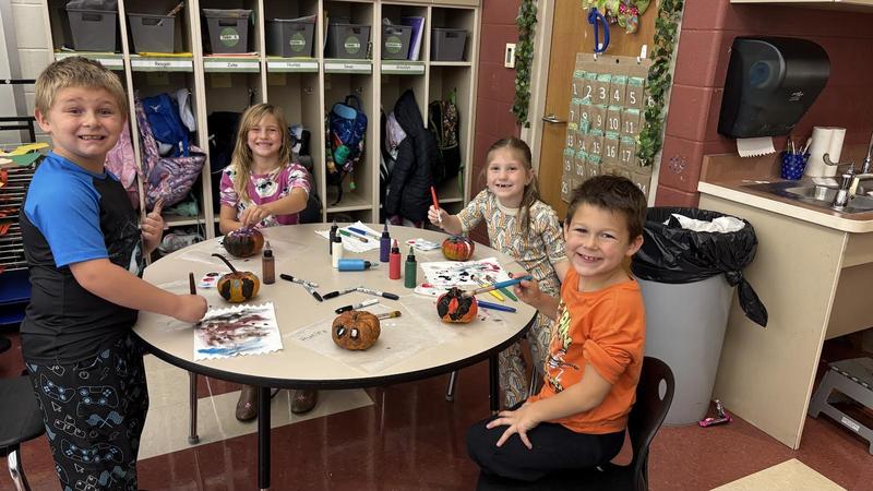 Students enjoying the fall season