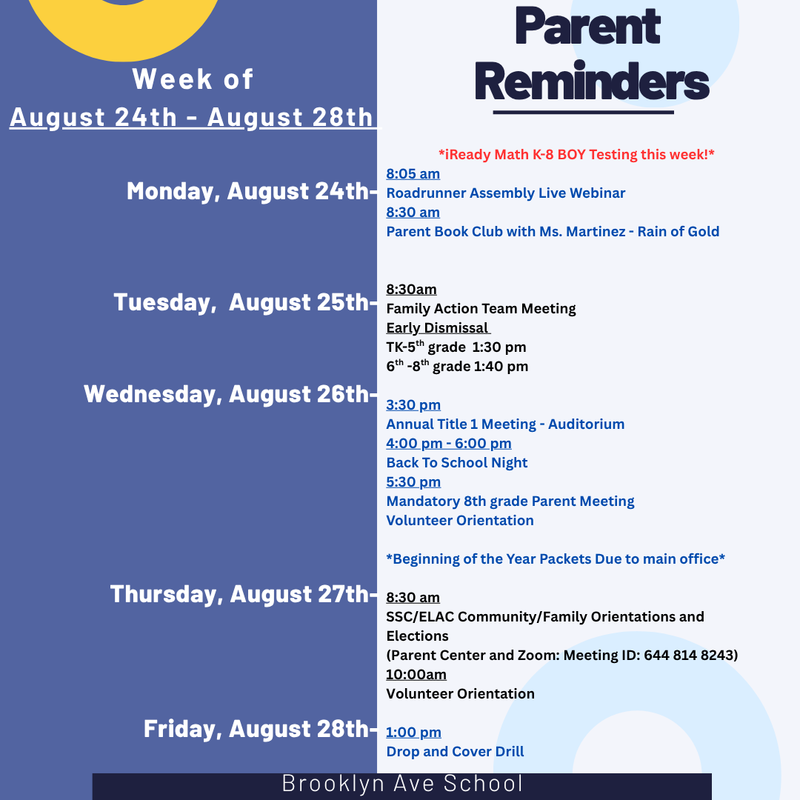Parent Reminders