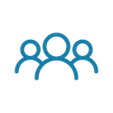 icon of people with one standing in front