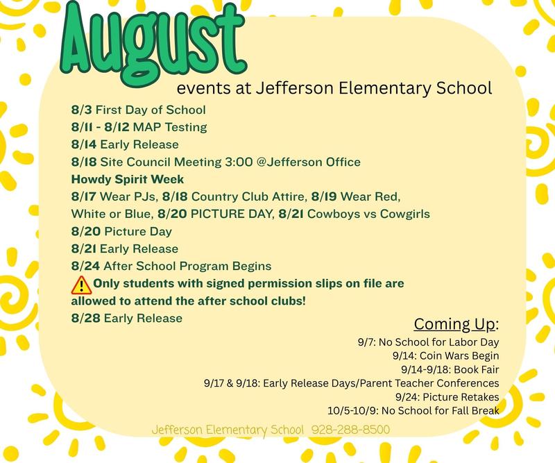 Digital calendar for August