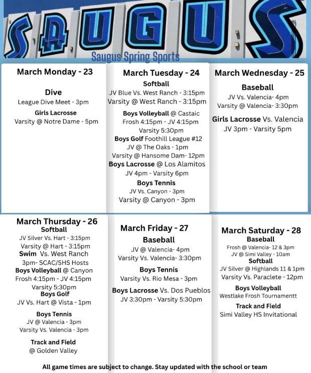 Sports March 23 2026