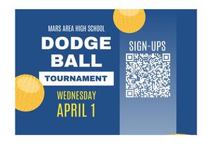 A blue background with yellow dodgeballs