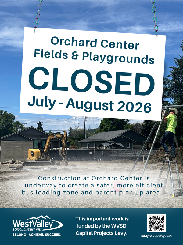 OC playground under construction with equipment in the background