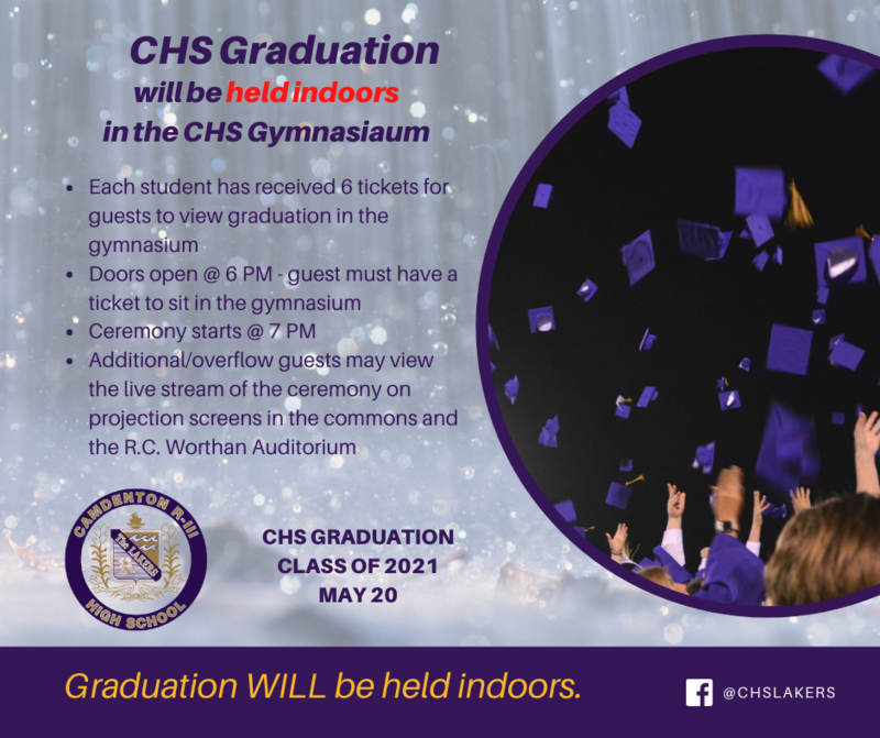Graduation - CHS Class of 2021 - will be held indoors Featured Photo