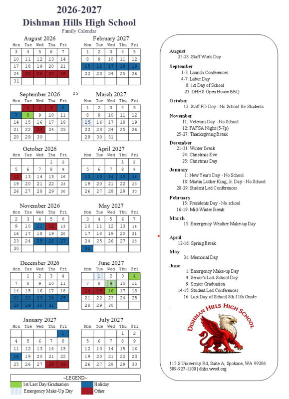 DHHS 2026-2027 Calendar Featured Photo