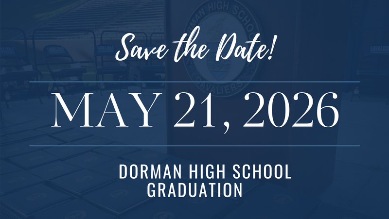 graphic announcing the date of graduation