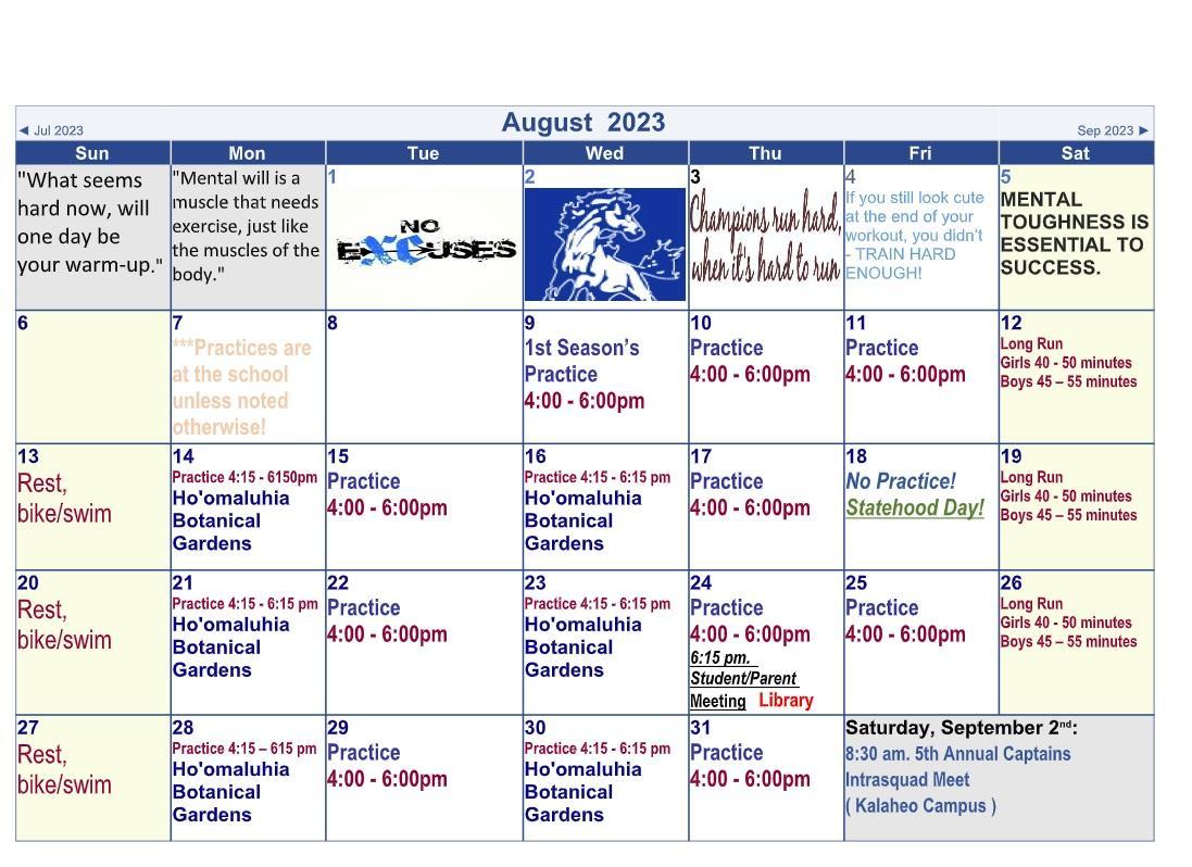 Cross Country Fall Sports Kalaheo High School
