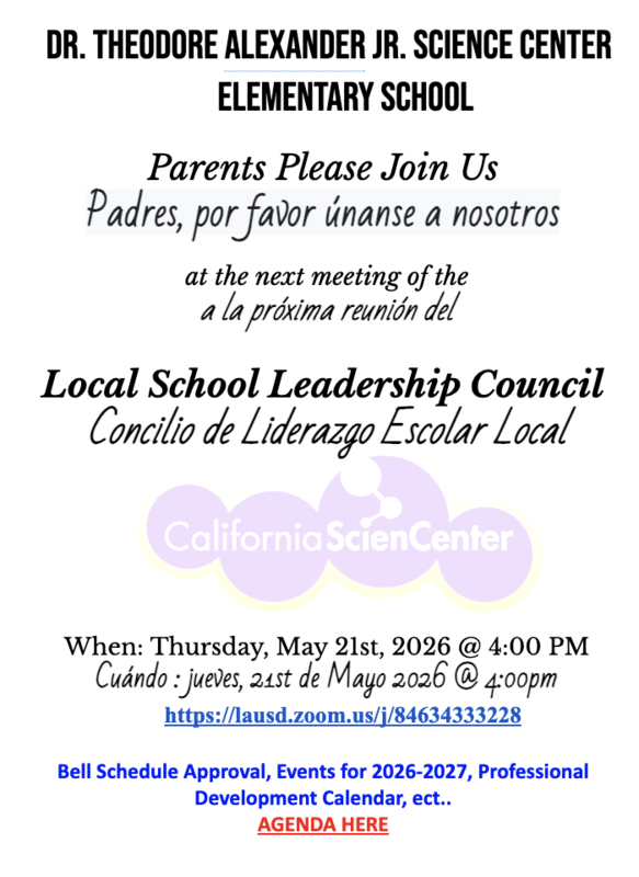 LSLC Meeting 4pm