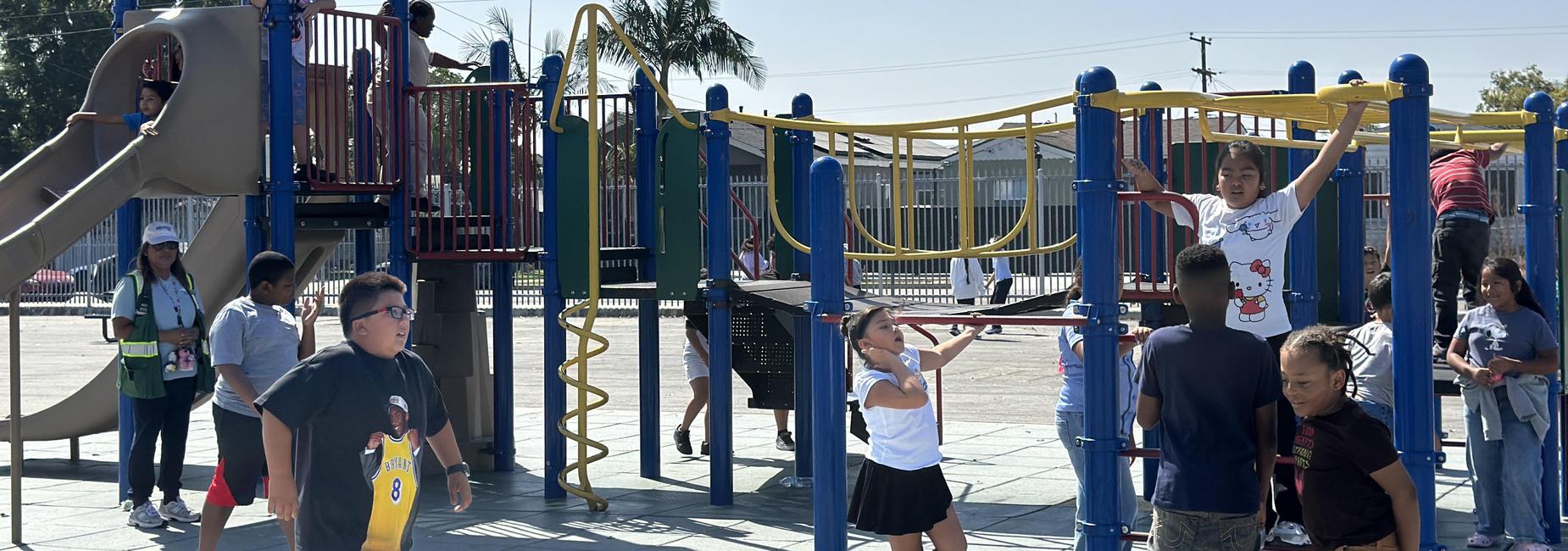 Students playing on the playground at recess
