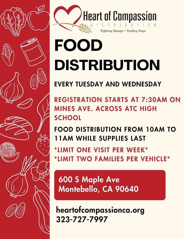 Heart of Compassion Food Distribution Flyer
