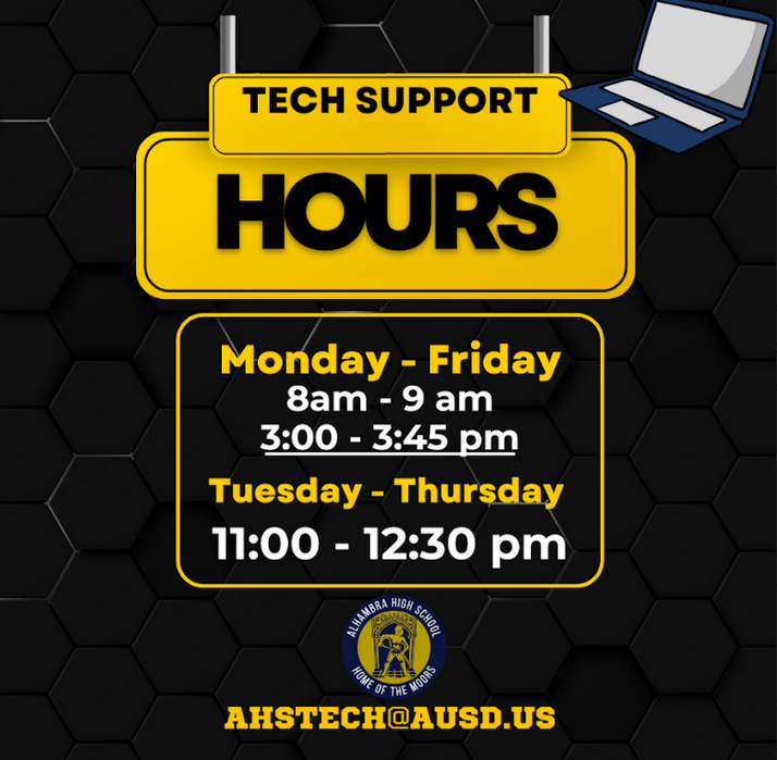 AHSTECH Support hours