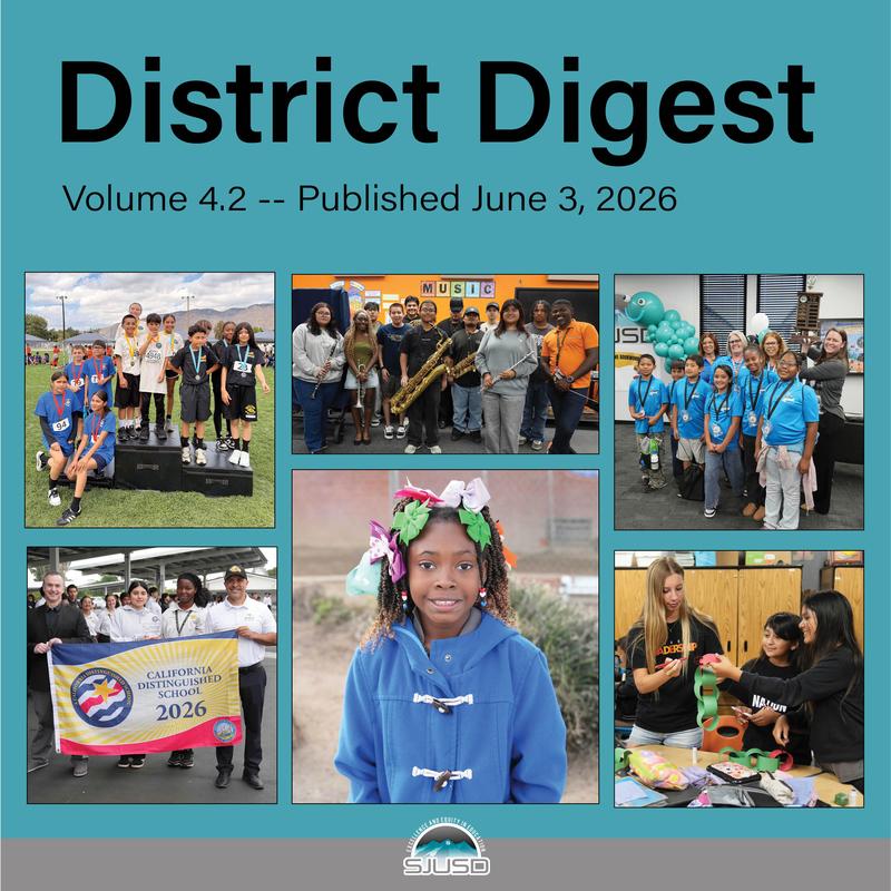District Digest Graphic with photo collage