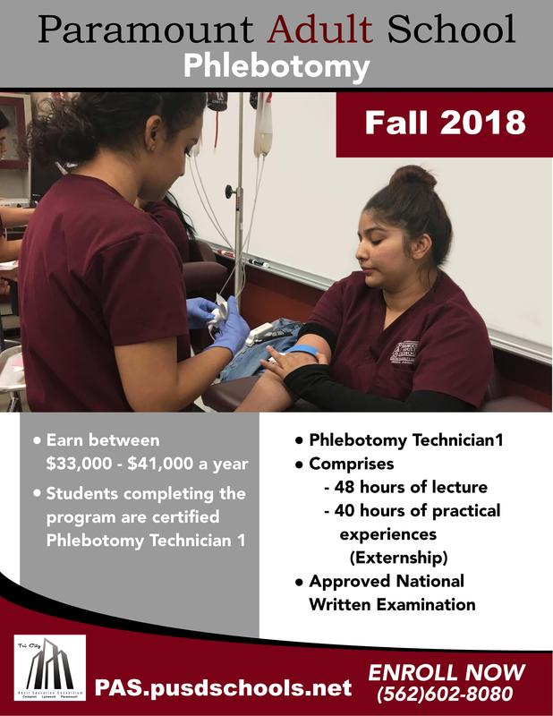 Phlebotomy Fall 2018 Registration