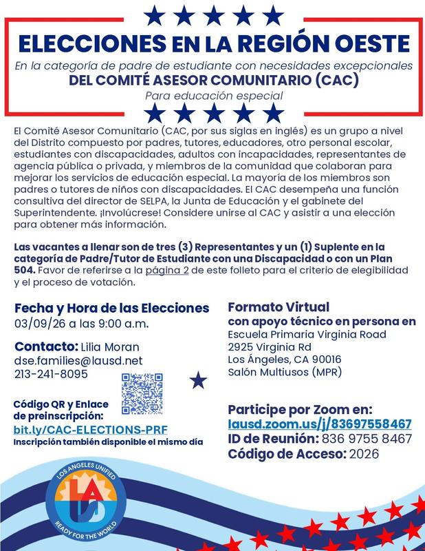REGION WEST ELECTIONS (SPANISH)