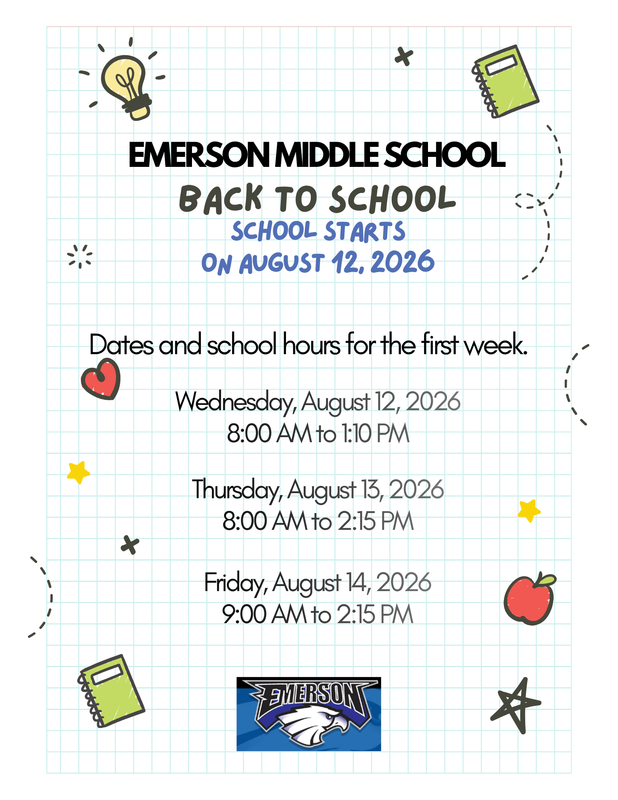 Emerson Middle School - Week of August 12th