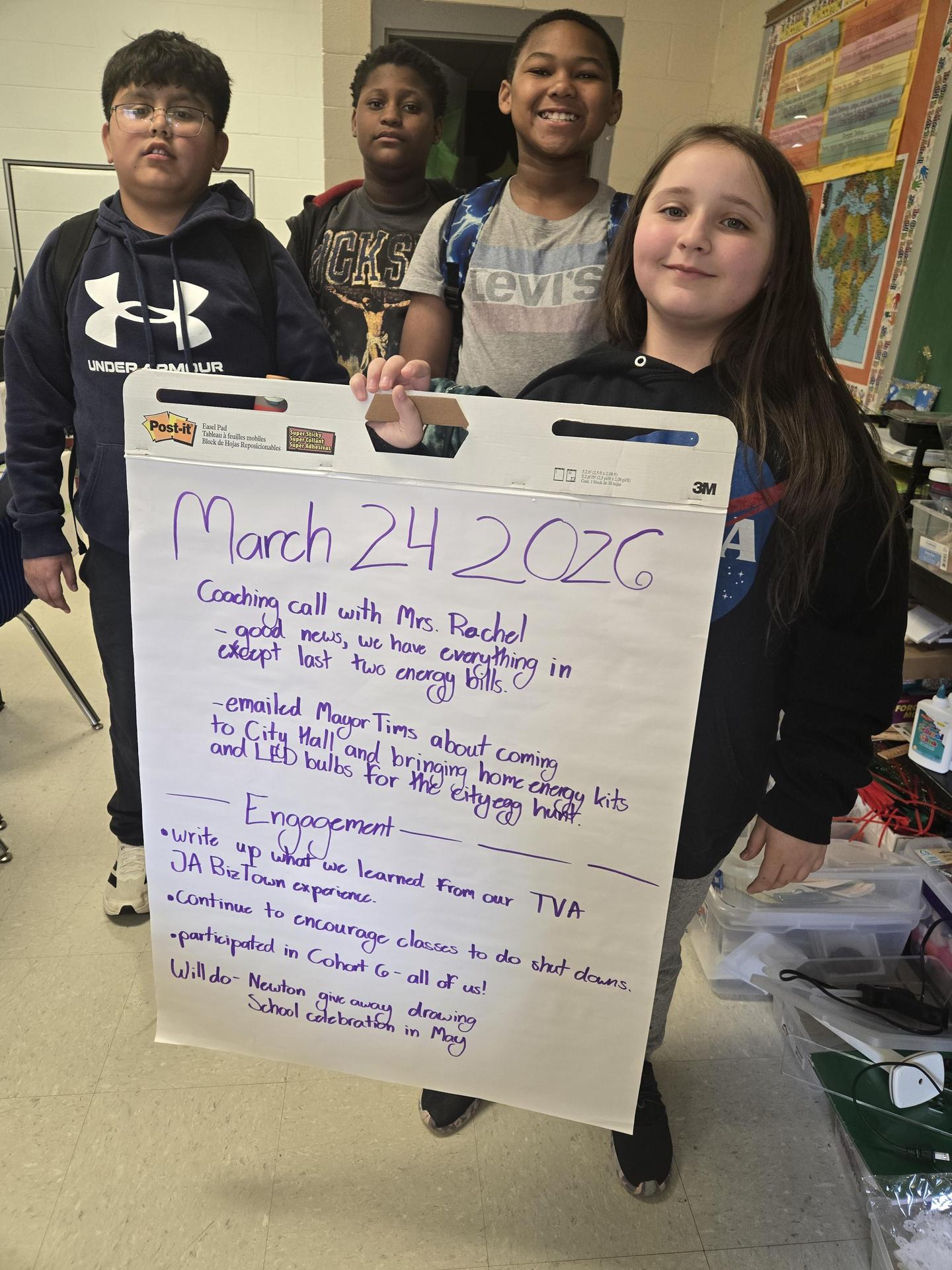 TVA Energy Star students with their plan for rest of year
