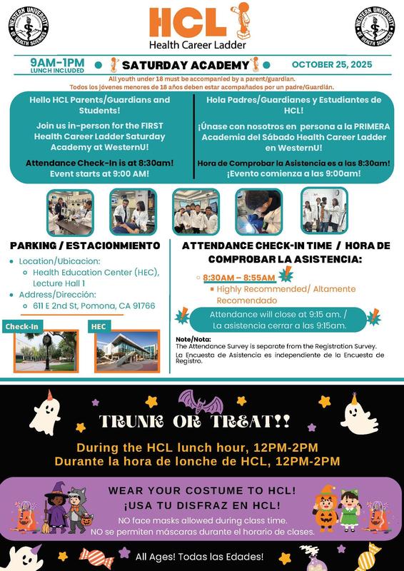 Trunk or Treat Info for HCL Saturday Academy 10.25.25